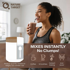 Prepared chocolate collagen drink ready to enjoy