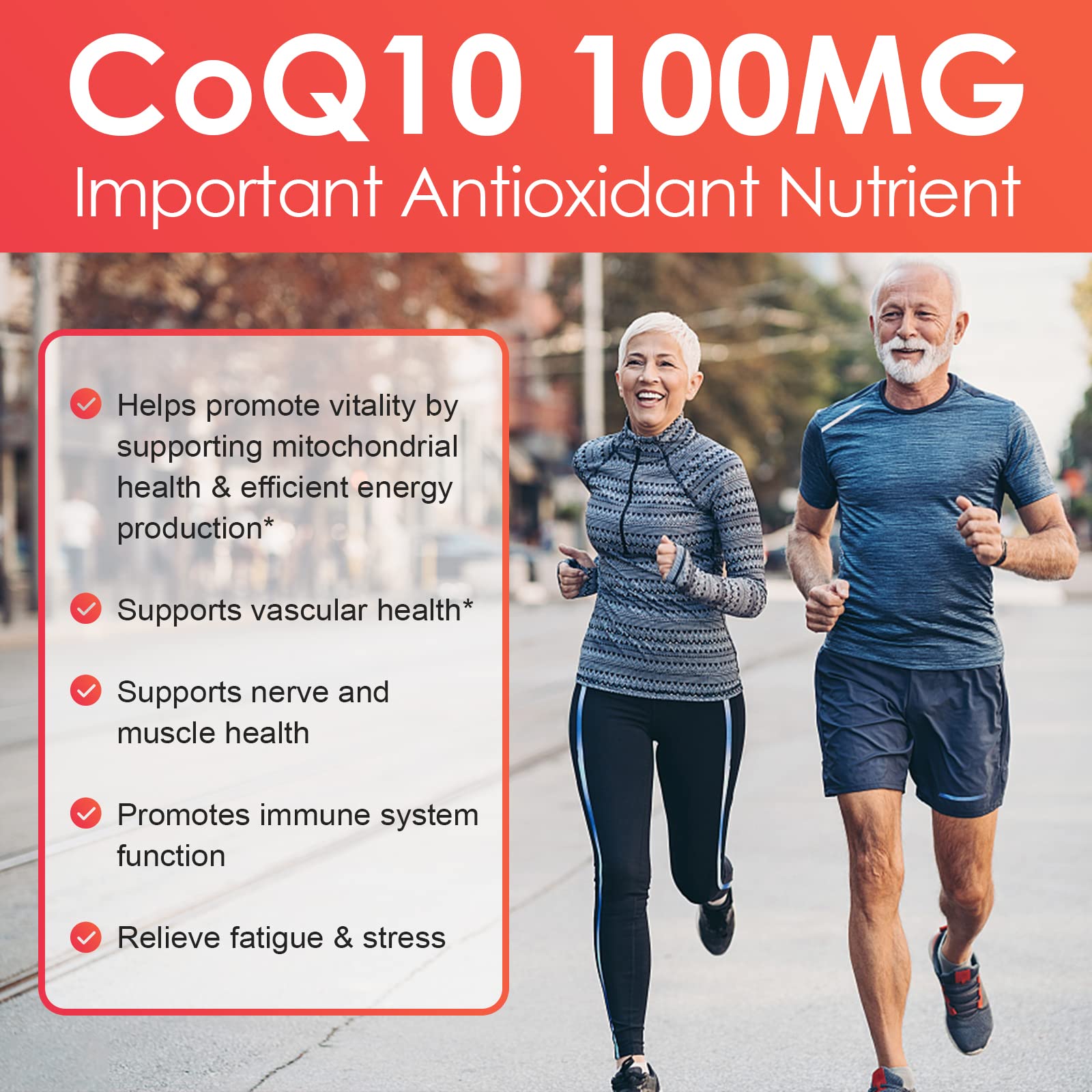 Illustration of brain health and cellular energy with CoQ10
