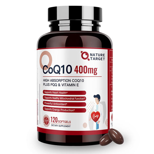 Nature Target CoQ10 400mg with PQQ and organic olive oil