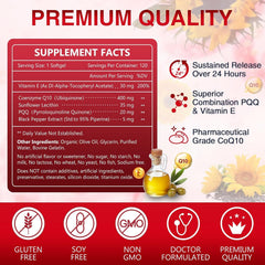 PQQ and CoQ10 softgels together