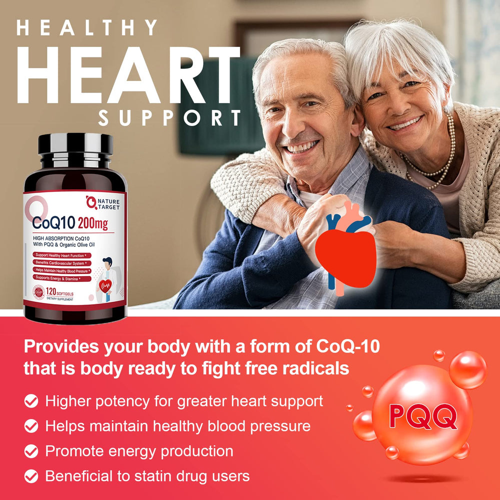 Two-pack Nature Target CoQ10 bottles for extended daily use.