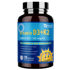Hero image: NATURE TARGET Vitamin D3 K2 6-in-1 bone and heart support bottle