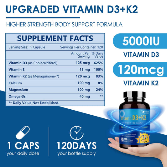 Close-up of D3 K2 capsule