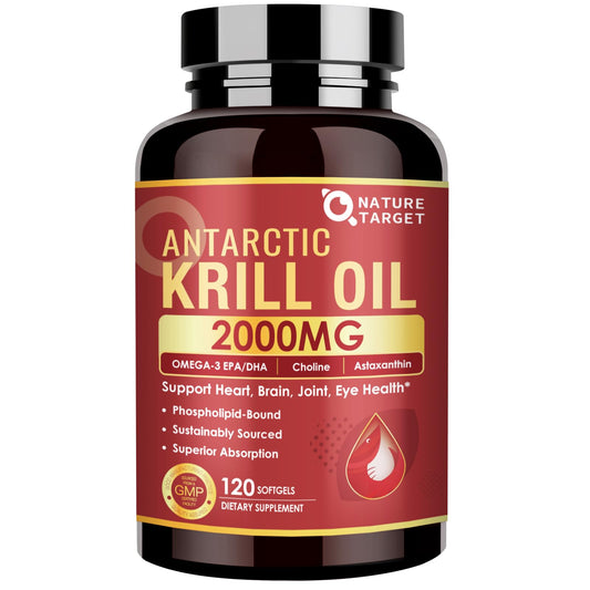 Nature Target Krill Oil bottle with 2000 mg per serving label