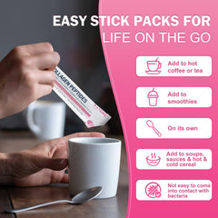 Serving ideas: collagen powder stirred into coffee or smoothie