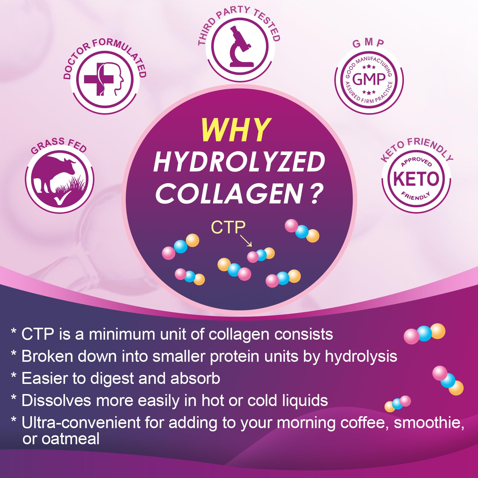 Powder dissolves quickly in water or smoothie