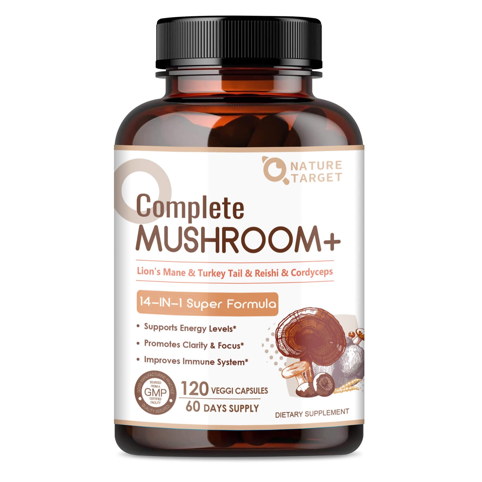 Nature Target Mushroom Complex bottle and label