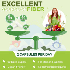 Vegan, gluten-free, non-GMO capsules label
