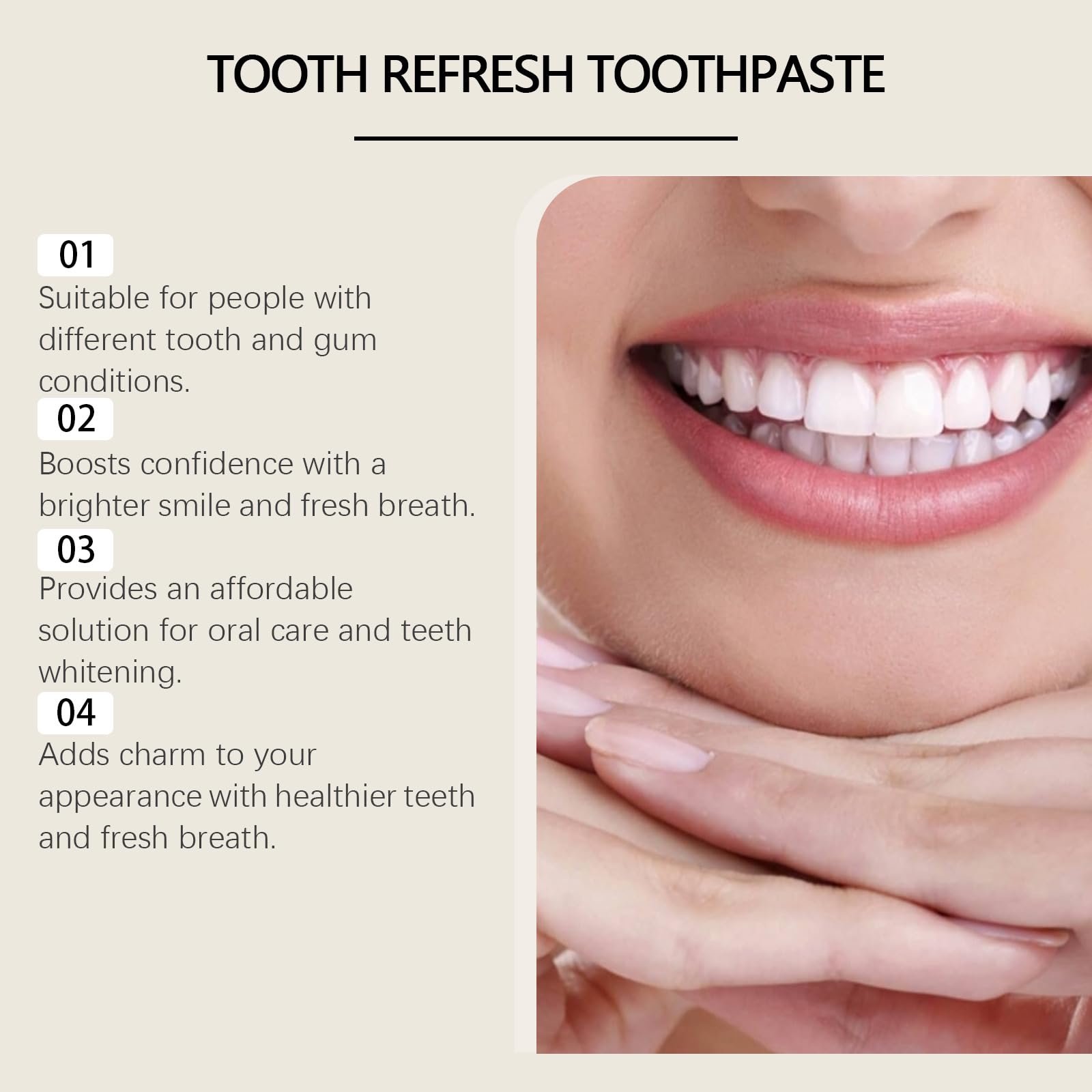 Close-up of Nature Tooth Refresh whitening toothpaste tube