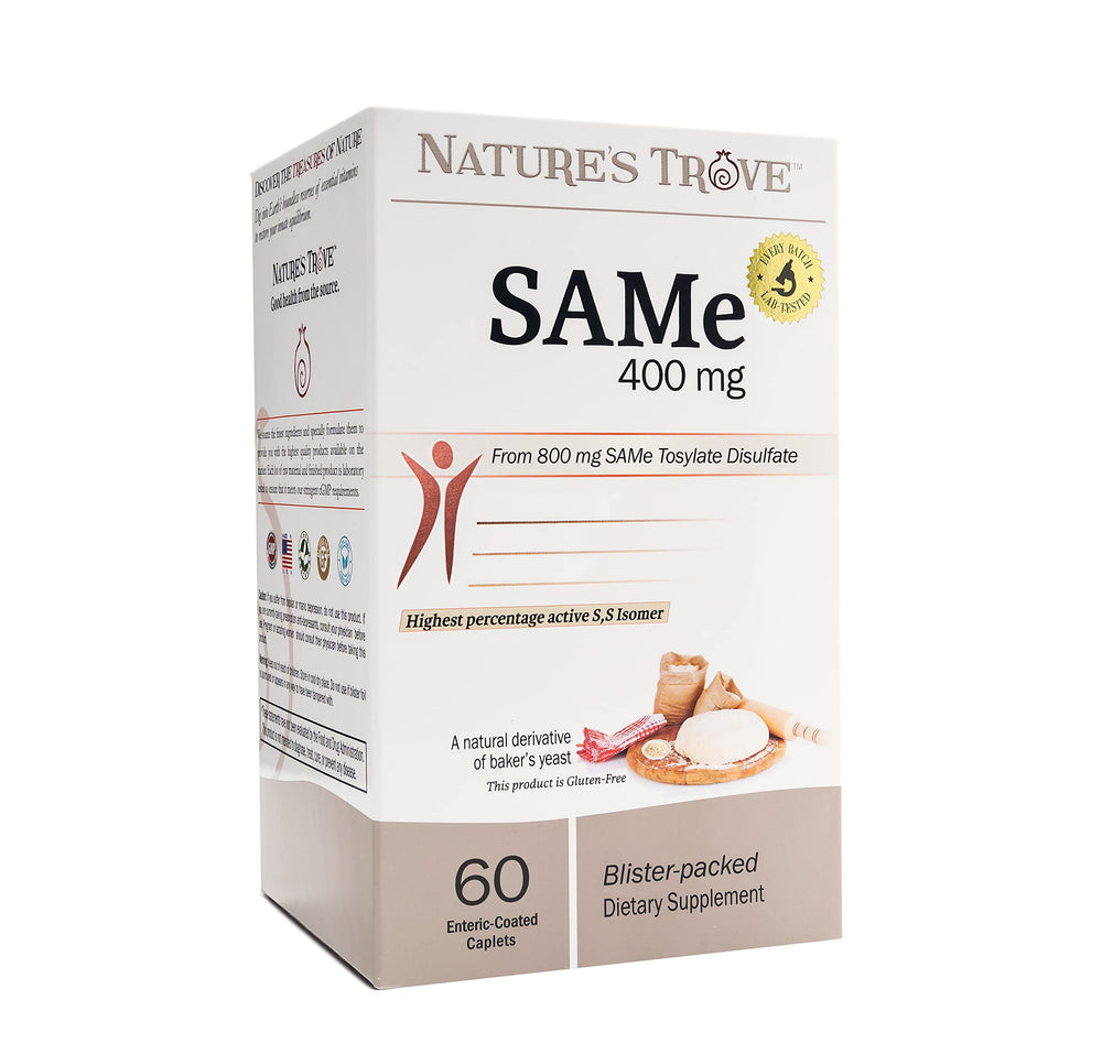 Nature's Trove SAM-e 400mg enteric-coated caplets bottle (60-count)