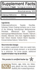 Close-up of Nature's Trove SAM-e 400mg enteric-coated caplets