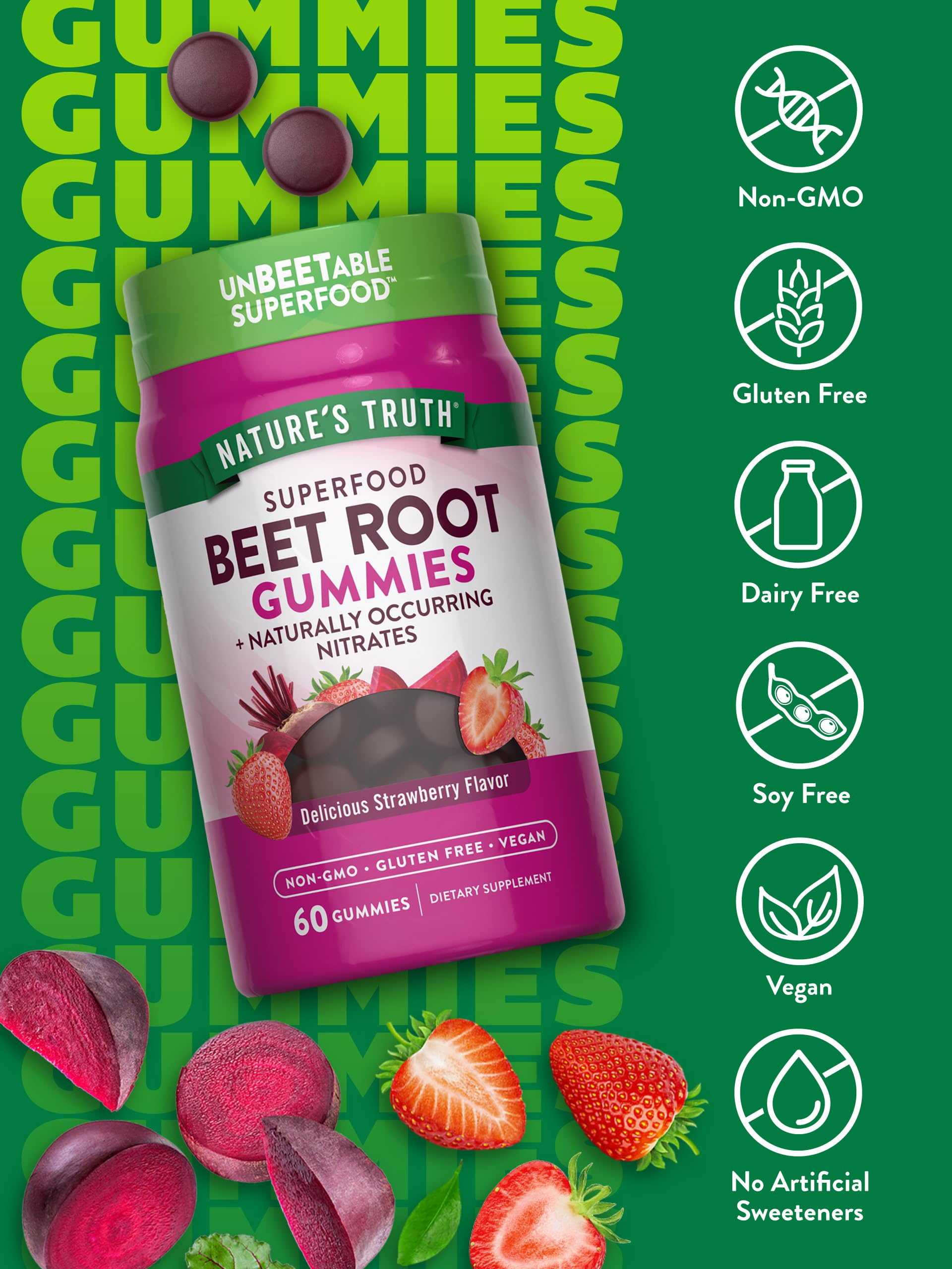 Ingredients and nutrition facts panel on bottle