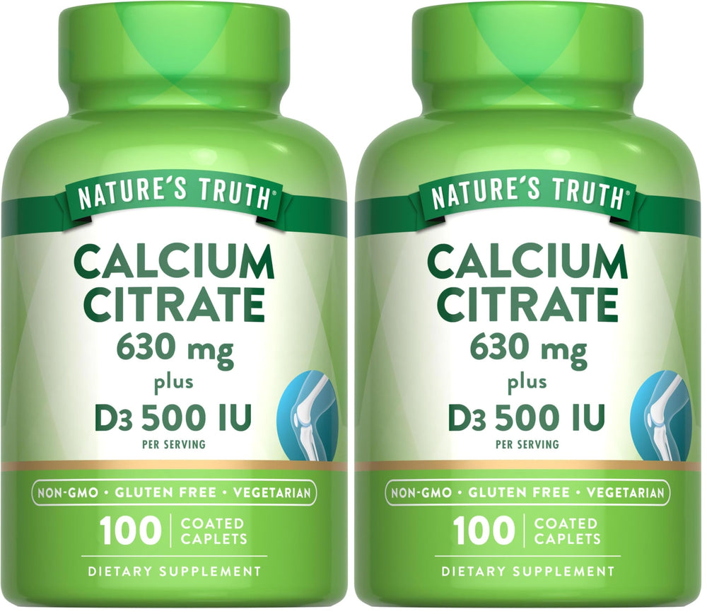 Nature’s Truth Calcium Citrate with Vitamin D3 bottle and two-pack packaging