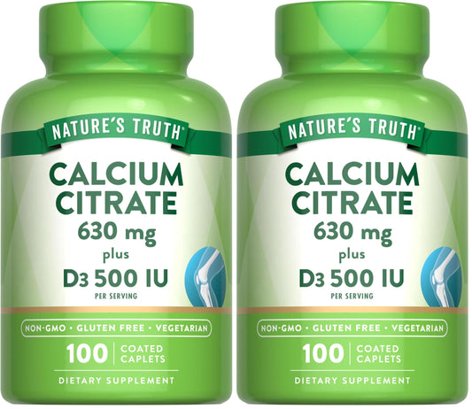Nature’s Truth Calcium Citrate with Vitamin D3 bottle and two-pack packaging