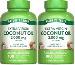 Front view of Nature's Truth Coconut Oil Supplement Pack of 2