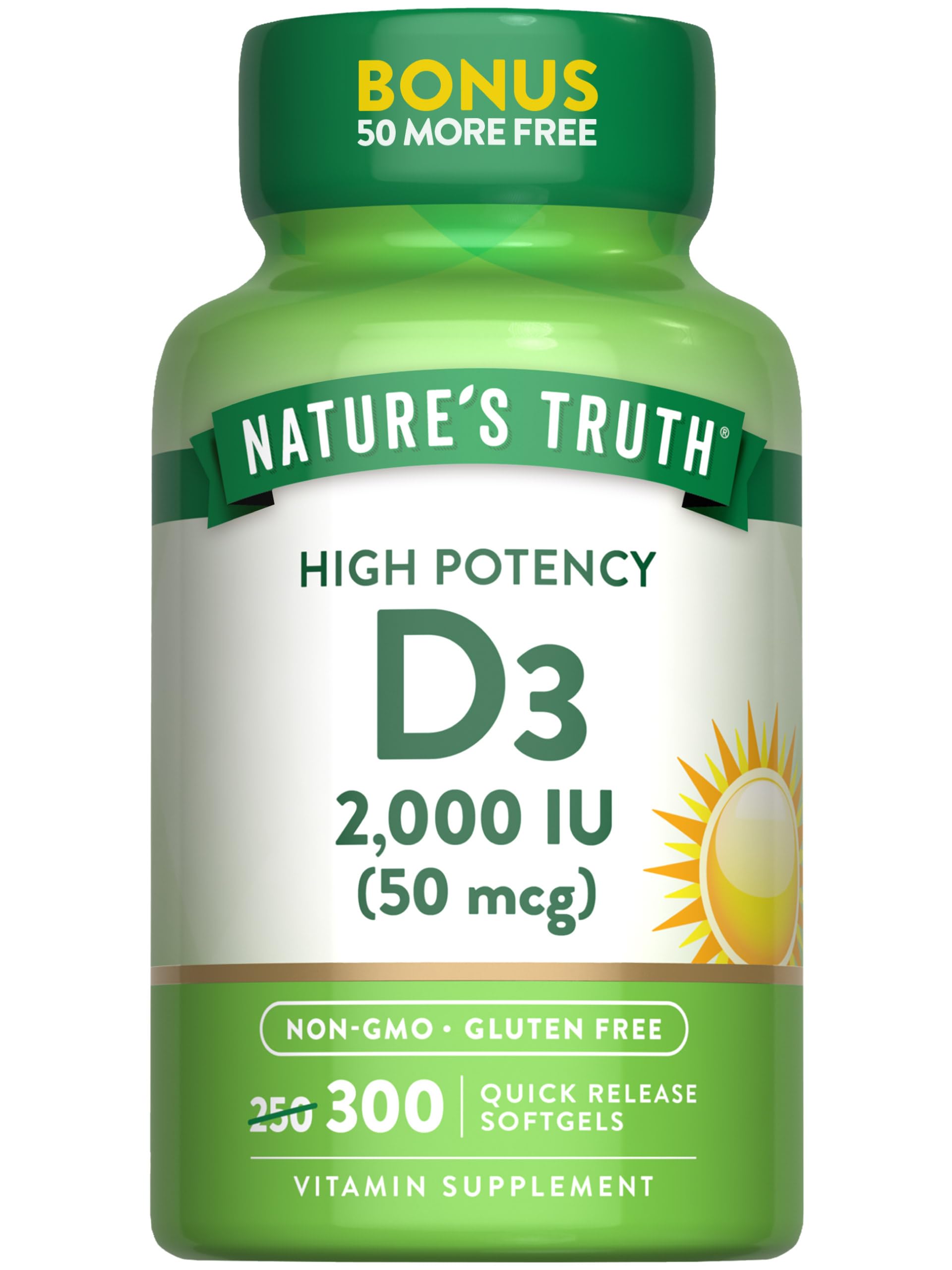 Hero image for Nature's Truth Vitamin D3 2000 IU 300 softgels