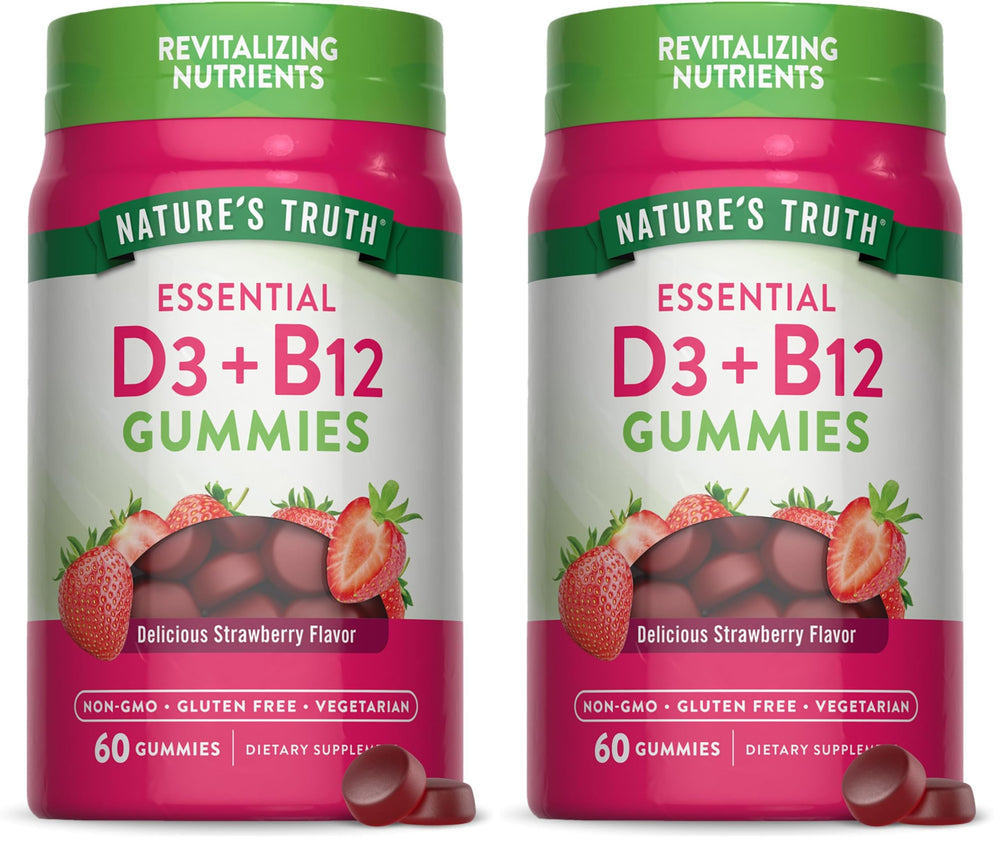 Nature's Truth Vitamin D3 & B12 Gummies bottle label