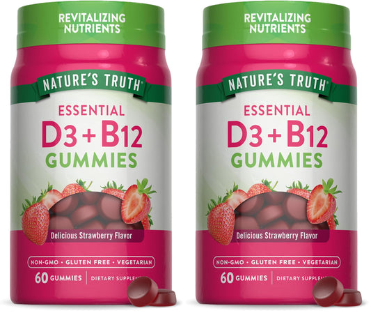 Nature's Truth Vitamin D3 & B12 Gummies bottle label