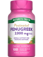 Front view of Nature's Truth Fenugreek Capsule bottle for women