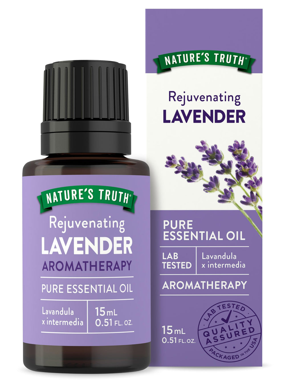 Bottle of Nature's Truth Aromatherapy Lavender Essential Oil 15 mL