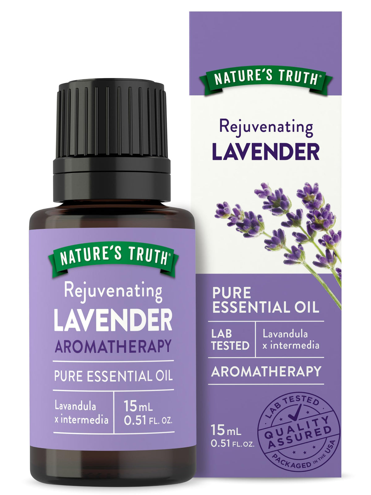 Bottle of Nature's Truth Aromatherapy Lavender Essential Oil 15 mL