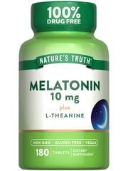 Bottle of Nature's Truth Melatonin 10 mg with L-Theanine, 180 count