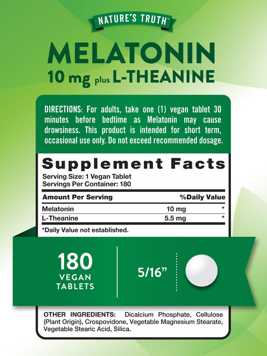 Melatonin tablets with L-Theanine – close-up