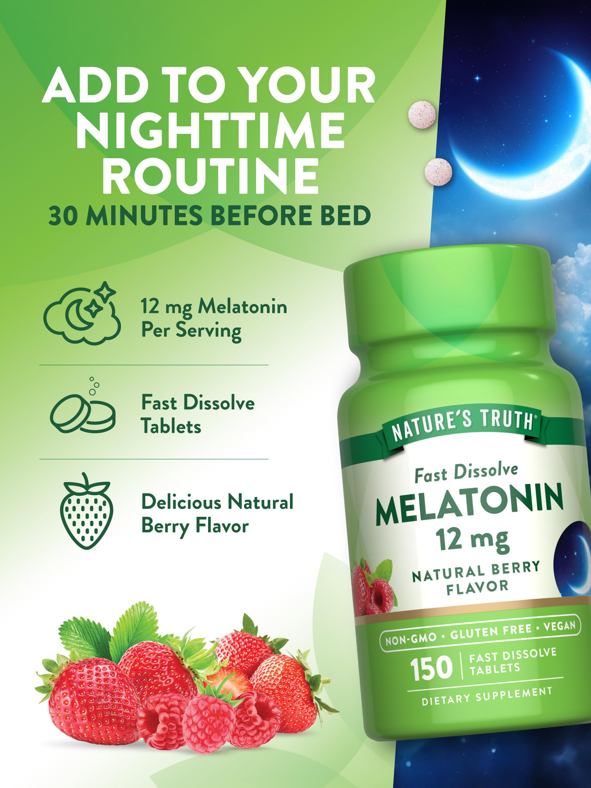 Outer box and packaging for Nature's Truth Melatonin pack