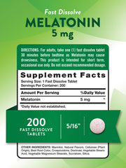 Close-up of Melatonin 5mg fast-dissolve berry tablets