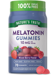 Nature's Truth Melatonin 10mg Gummies bottle with Berry flavor label