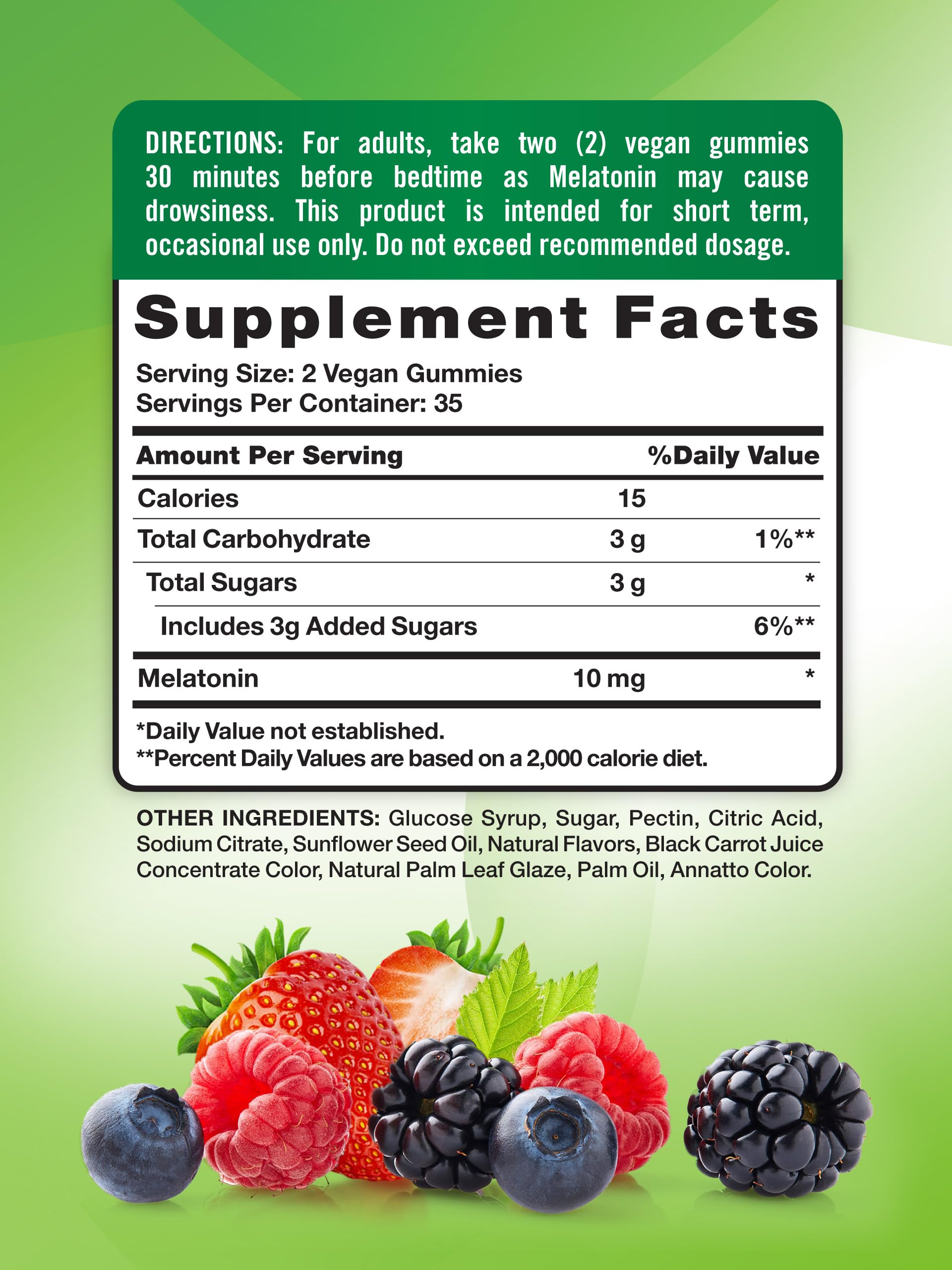 Nature's Truth Melatonin 10mg Gummies texture shown with gummies spilling from bottle