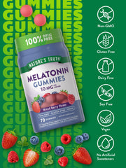 Front view of Nature's Truth Melatonin 10mg Gummies bottle