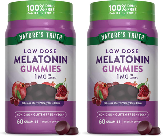 Nature's Truth Melatonin Gummies 1mg Cherry Pomegranate front packaging