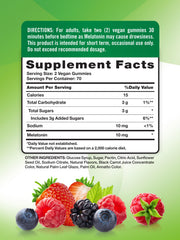 Back view of Nature's Truth Melatonin Gummies Berry bottle