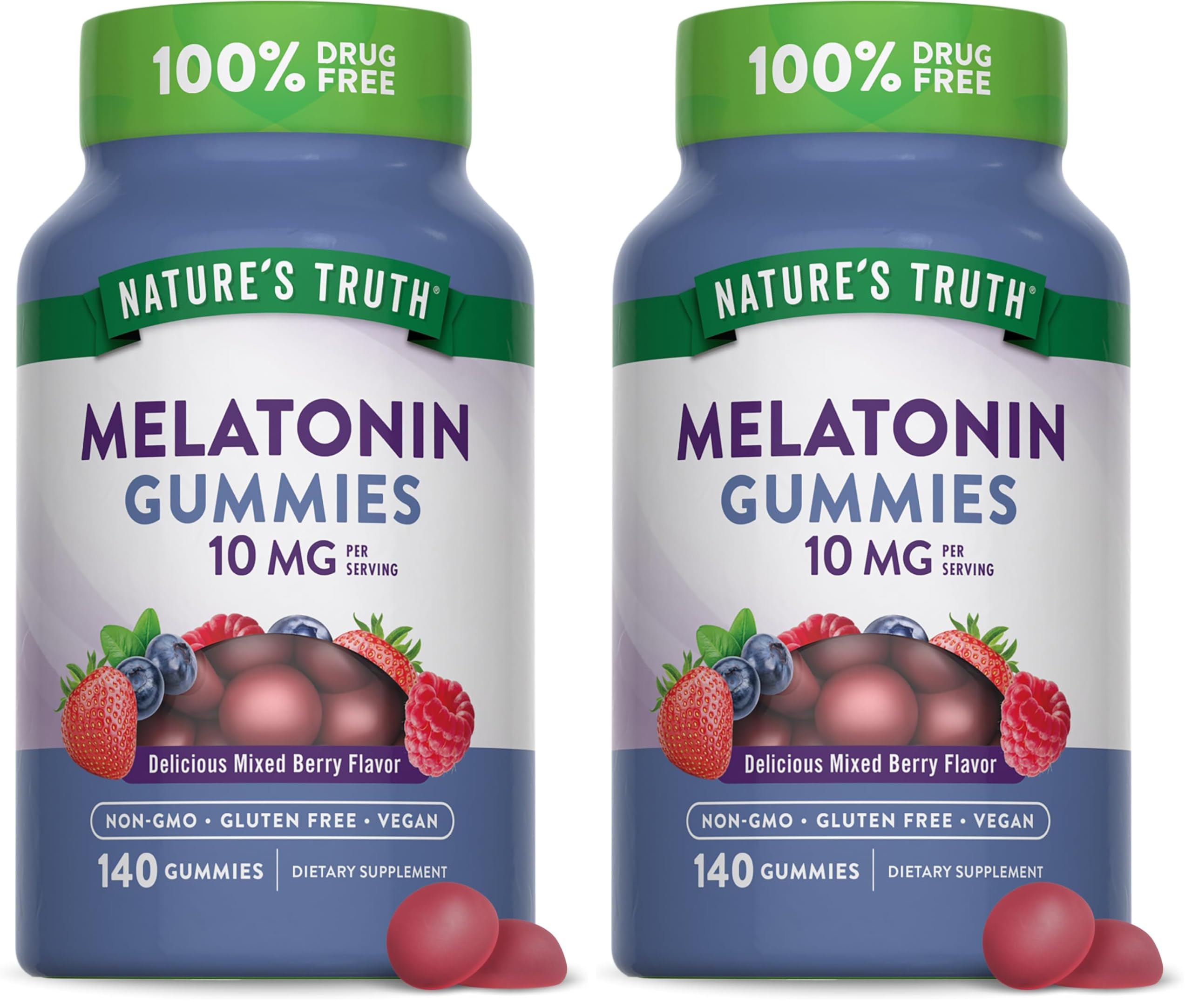 Front view of Nature's Truth Melatonin Gummies Berry (pack of 2)
