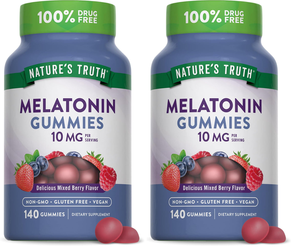 Front view of Nature's Truth Melatonin Gummies Berry (pack of 2)