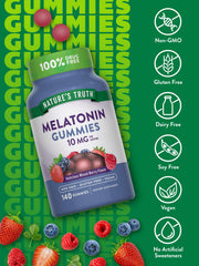 Label showing 10 mg melatonin per serving, 140-count