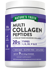 Front view of Nature's Truth Multi Collagen Peptide Powder 9 oz tub