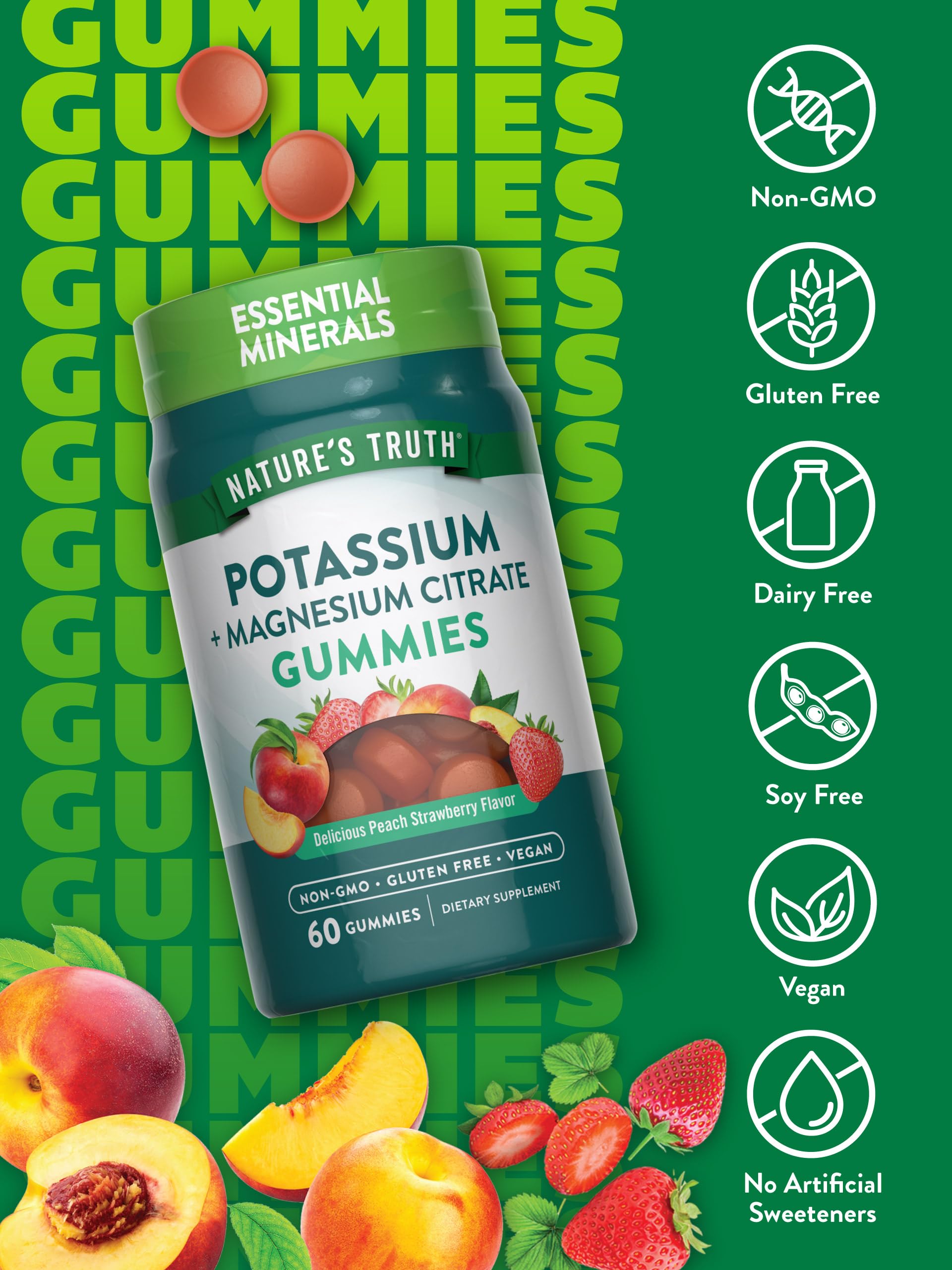 Peach strawberry flavored vegan gummies