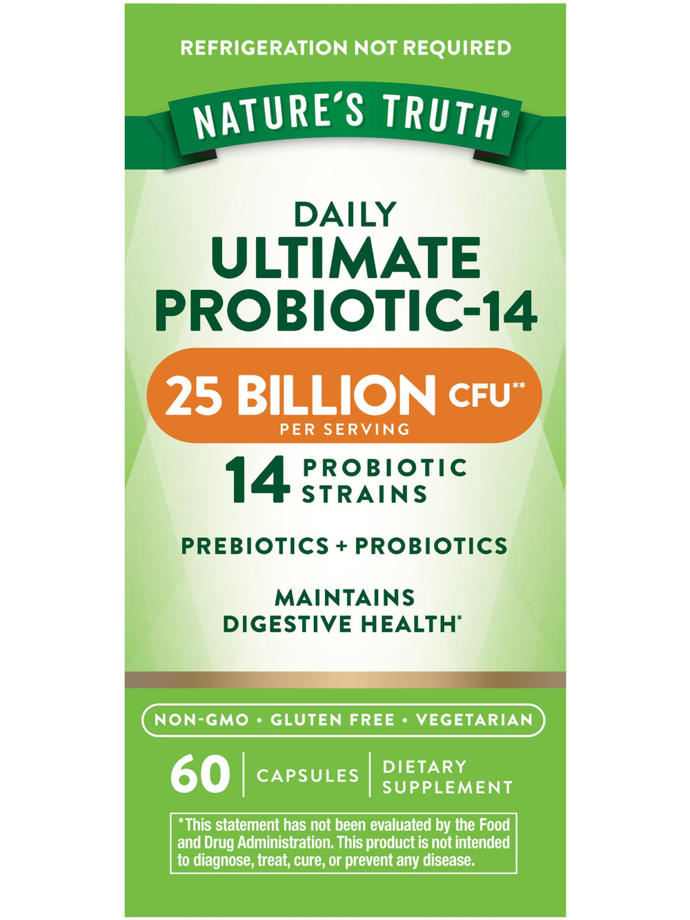Hero image for Nature's Truth Probiotics 25B CFU, 14 strains, 60 capsules