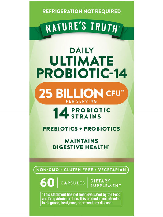 Hero image for Nature's Truth Probiotics 25B CFU, 14 strains, 60 capsules