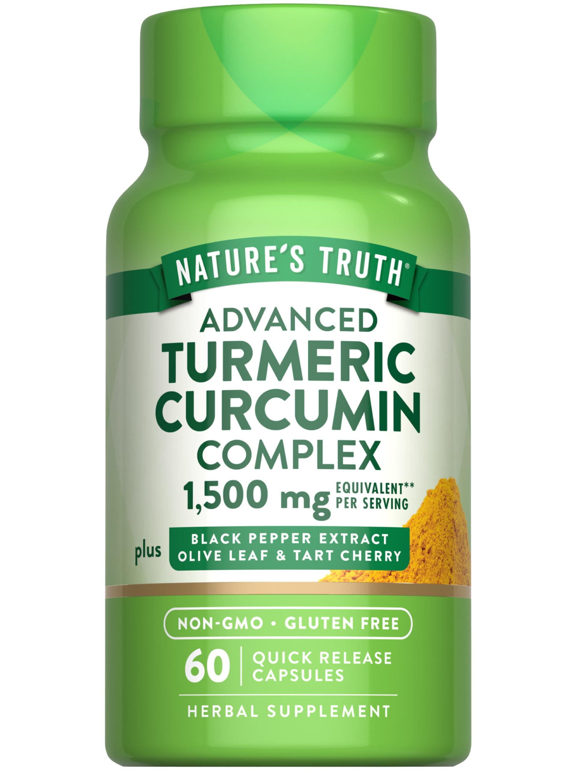 Bottle of Nature's Truth Turmeric Curcumin 1500 mg, 60 capsules