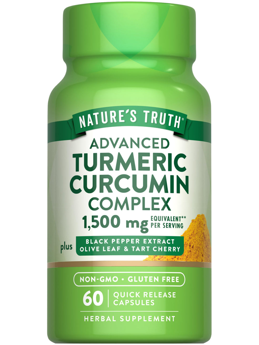 Bottle of Nature's Truth Turmeric Curcumin 1500 mg, 60 capsules
