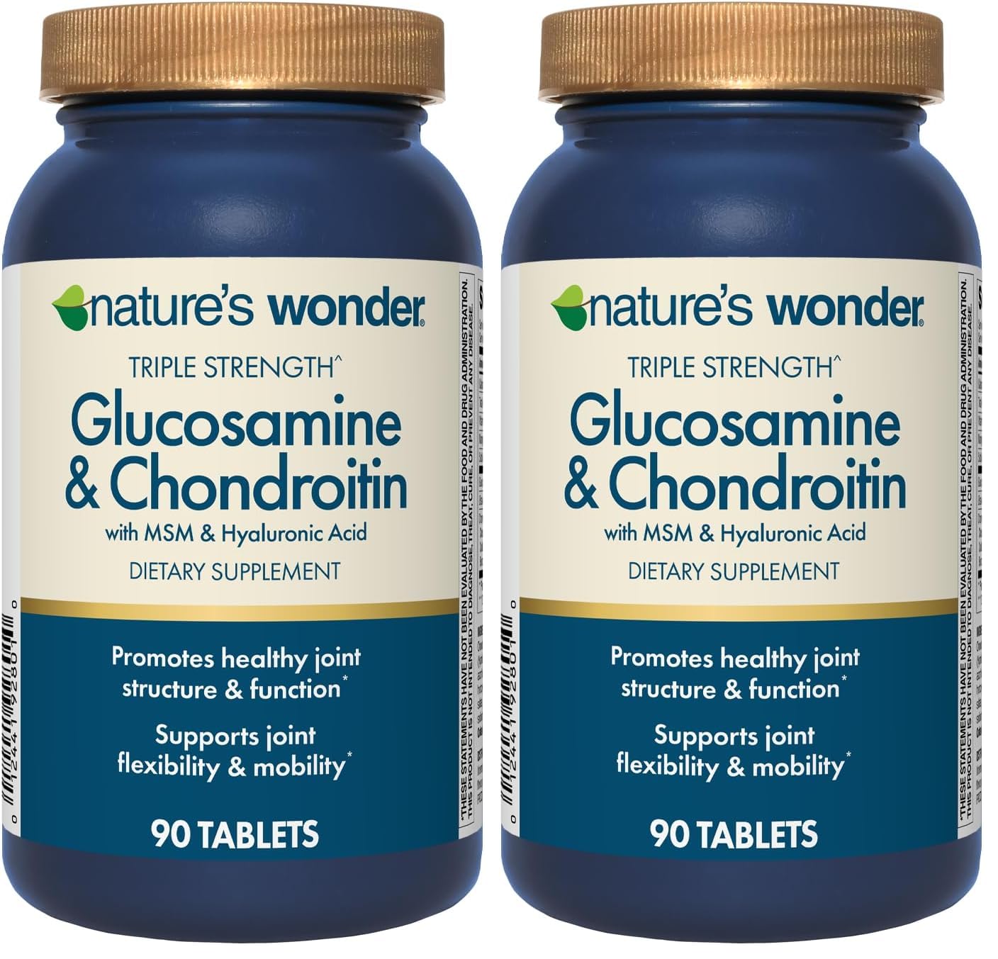 Nature's Wonder joint health supplement bottle with 90 tablets (pack of 2)