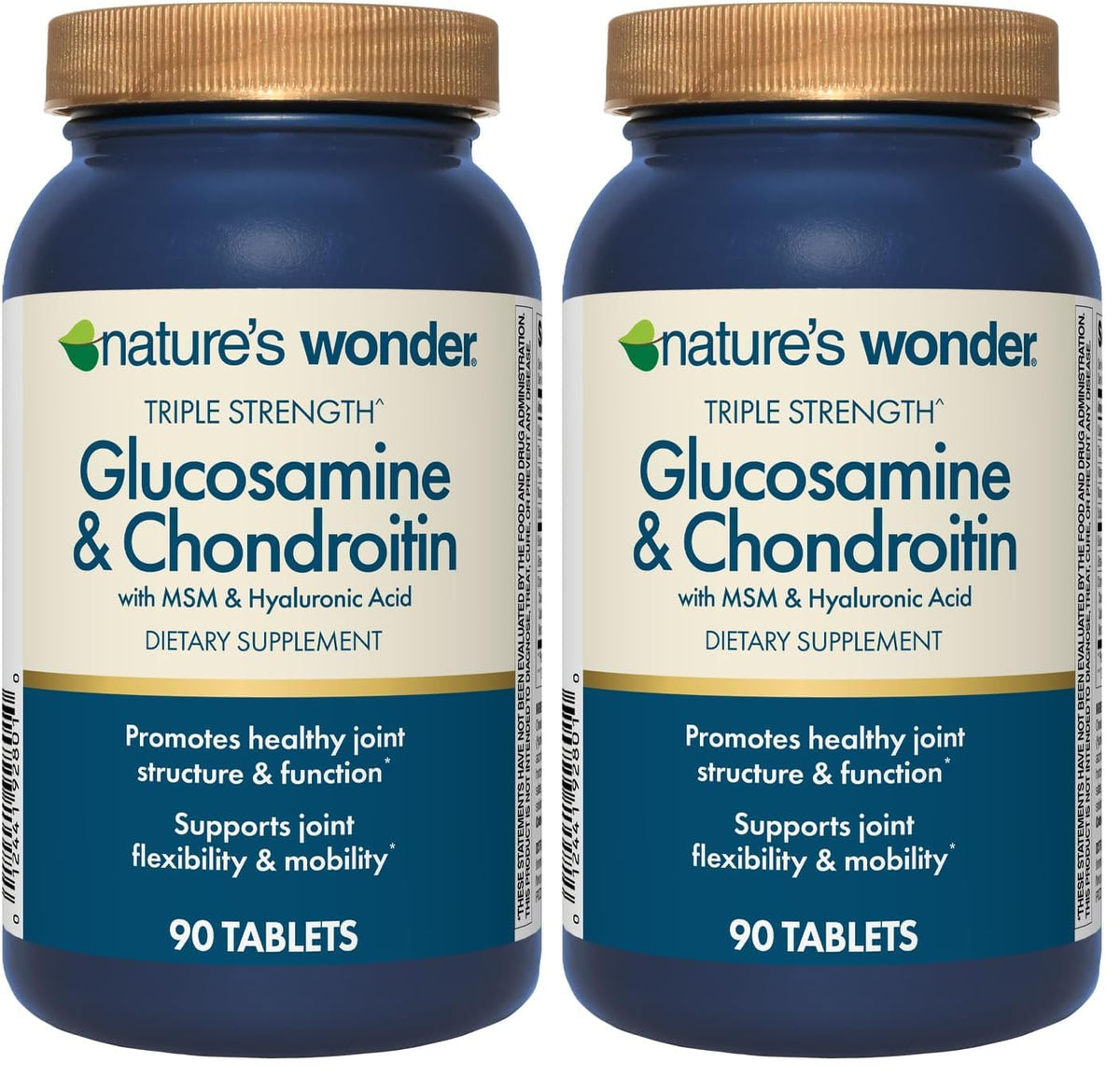Nature's Wonder joint health supplement bottle with 90 tablets (pack of 2)