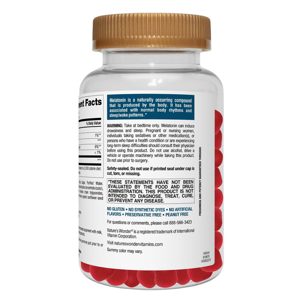 Bottle 1 of Nature's Wonder Melatonin Gummies