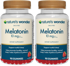 Front view of Nature's Wonder Melatonin Gummies bottle