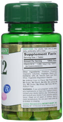 Close-up of Nature's Bounty B-12 tablets