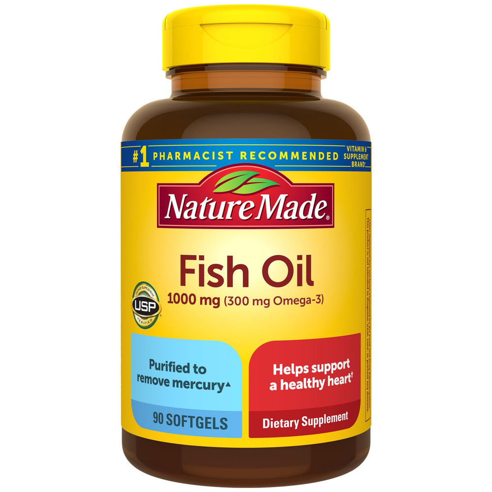 Nature Made Fish Oil 1000 mg softgels bottle, 90-count