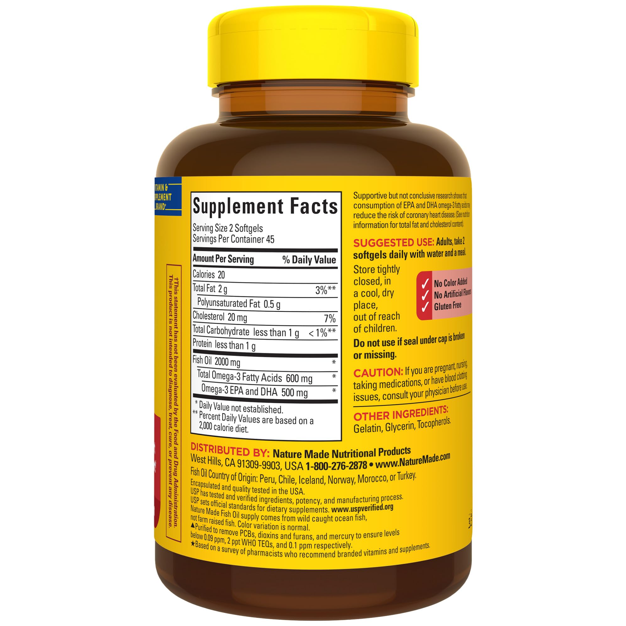 Front view of bottle showing 90 count and 45-day supply